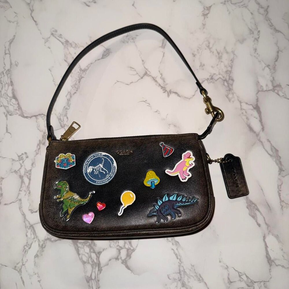 COACH REXY'S BIRTHDAY Plaza Bag 18 Loved Leather Sticker Print CEG45